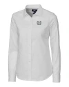Utah State Aggies Cutter & Buck Stretch Oxford Womens Long Sleeve Dress Shirt White Mannequin Thumbnail Image