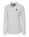 Bryant University Bulldogs Cutter & Buck Stretch Oxford Womens Long Sleeve Dress Shirt White Mannequin Thumbnail Image