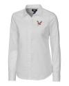 Eastern Washington Eagles Cutter & Buck Stretch Oxford Womens Long Sleeve Dress Shirt White Mannequin Thumbnail Image