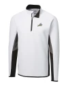 Florida Gulf Coast Eagles Cutter & Buck Traverse Colorblock Stretch Quarter Zip Mens Pullover White Mannequin Thumbnail Image