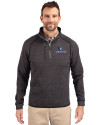 Creighton Bluejays Cutter & Buck Mainsail Sweater-Knit Mens Big and Tall Half Zip Pullover Jacket Charcoal Heather Front Thumbnail Image