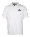 Creighton Bluejays Cutter & Buck Advantage Tri-Blend Jersey Mens Big and Tall Pocket Polo White Mannequin Thumbnail Image