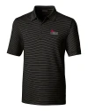 Central Missouri Mules Cutter & Buck Forge Pencil Stripe Stretch Mens Polo Black Mannequin Thumbnail Image