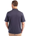Utah State Aggies Cutter & Buck Forge Pencil Stripe Stretch Mens Polo Liberty Navy Back Thumbnail Image