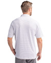 Utah State Aggies Cutter & Buck Forge Pencil Stripe Stretch Mens Polo White Back 2 Thumbnail Image