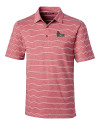 Central Missouri Mules Cutter & Buck Forge Epic Confidence Recycled Heathered Stripe Stretch Mens Polo Cardinal Red Mannequin Thumbnail Image
