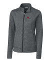 Central Missouri Mules Cutter & Buck Shoreline Heathered Womens Full Zip Jacket Charcoal Heather Mannequin Thumbnail Image