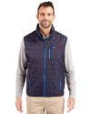 Fairleigh Dickinson Knights Cutter & Buck Rainier PrimaLoft® Mens Eco Insulated Full Zip Puffer Vest Dark Navy/Silver Front Thumbnail Image