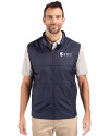 Fairleigh Dickinson Knights Cutter & Buck Stealth Hybrid Quilted Mens Windbreaker Vest Liberty Navy Front Thumbnail Image