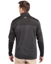 Dartmouth Big Green Cutter & Buck Traverse Stretch Eco Stripe Quarter Zip Mens Pullover Black Back Thumbnail Image