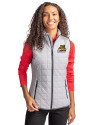 Bryant University Bulldogs Cutter & Buck Rainier PrimaLoft® Womens Eco Insulated Full Zip Puffer Vest Polished Medium Gray Front Thumbnail Image