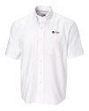 Fairleigh Dickinson Knights Cutter & Buck Epic Easy Care Nailshead Mens Big and Tall Short Sleeve Dress Shirt White Mannequin Thumbnail Image