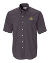 Bryant University Bulldogs Cutter & Buck Epic Easy Care Nailshead Mens Short Sleeve Dress Shirt Black Mannequin Thumbnail Image