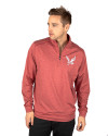 Eastern Washington Eagles Cutter & Buck Shoreline Heathered Quarter Zip Mens Pullover Cardinal Red Heather Front Thumbnail Image
