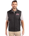 UNLV Rebels Cutter & Buck Stealth Hybrid Quilted Mens Big and Tall Windbreaker Vest Black Front Thumbnail Image