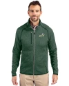 Florida Gulf Coast Eagles Cutter & Buck Mainsail Sweater-Knit Mens Full Zip Jacket Hunter Heather Front Thumbnail Image