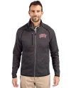 UNLV Rebels Cutter & Buck Mainsail Sweater-Knit Mens Big and Tall Full Zip Jacket Charcoal Heather Front Thumbnail Image
