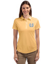 Utah State Aggies Cutter & Buck Prospect Eco Textured Stretch Recycled Womens Short Sleeve Polo Desert Front Thumbnail Image