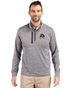 East Carolina Pirates Cutter & Buck Stealth Heathered Quarter Zip Mens Pullover Elemental Grey Front Thumbnail Image