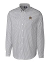 East Carolina Pirates Cutter & Buck Stretch Oxford Stripe Mens Big and Tall Long Sleeve Dress Shirt Charcoal Mannequin Thumbnail Image