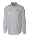 Virginia Military Institute Keydets Cutter & Buck Stretch Oxford Stripe Mens Long Sleeve Dress Shirt Charcoal Mannequin Thumbnail Image
