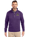 East Carolina Pirates Cutter & Buck Mainsail Sweater-Knit Mens Half Zip Pullover Jacket College Purple Heather Front Thumbnail Image