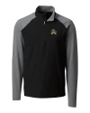 View image 1: East Carolina Pirates Cutter & Buck Response Lightweight Hybrid Quarter Zip Mens Pullover Windbreaker Black Mannequin
