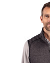 UNLV Rebels Cutter & Buck Mainsail Sweater-Knit Mens Full Zip Vest Charcoal Heather Front Thumbnail Image