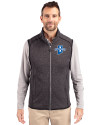 Indiana State Sycamores Cutter & Buck Mainsail Sweater-Knit Mens Big and Tall Full Zip Vest Charcoal Heather Front Thumbnail Image