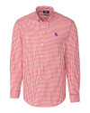 Louisiana Tech Bulldogs Cutter & Buck Easy Care Stretch Gingham Mens Big and Tall Long Sleeve Dress Shirt Cardinal Red Mannequin Thumbnail Image