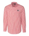 Fresno State Bulldogs Cutter & Buck Easy Care Stretch Gingham Mens Big and Tall Long Sleeve Dress Shirt Cardinal Red Mannequin Thumbnail Image