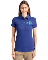 Indiana State Sycamores Cutter & Buck Advantage Tri-Blend Pique Womens Polo Tour Blue Front Thumbnail Image