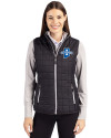 Indiana State Sycamores Cutter & Buck Rainier PrimaLoft® Womens Eco Insulated Full Zip Puffer Vest Black Front Thumbnail Image