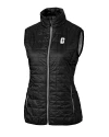 Charlotte 49ers Cutter & Buck Rainier PrimaLoft® Womens Eco Insulated Full Zip Puffer Vest Black Mannequin Thumbnail Image