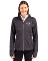 Stephen F Austin Lumberjacks Cutter & Buck Mainsail Full Zip Hooded Womens Jacket Charcoal Heather Front Thumbnail Image