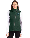 Tulane Green Wave Cutter & Buck Mainsail Sweater Knit Womens Asymmetrical Vest Hunter Heather Front Thumbnail Image