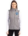 View image 4: Indiana State Sycamores Cutter & Buck Mainsail Sweater-Knit Womens Full Zip Asymmetrical Vest Polished Heather Front