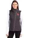 Houston Cougars Cutter & Buck Mainsail Sweater Knit Womens Asymmetrical Vest Charcoal Heather Front Thumbnail Image