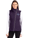 Stephen F Austin Lumberjacks Cutter & Buck Mainsail Sweater Knit Womens Asymmetrical Vest College Purple Heather Front Thumbnail Image