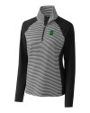 Charlotte 49ers Cutter & Buck Forge Tonal Stripe Stretch Half Zip Womens Top Black Mannequin Thumbnail Image