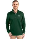 Hawaii Warriors Cutter & Buck Traverse Stretch Eco Quarter Zip Mens Pullover Hunter Green Front Thumbnail Image