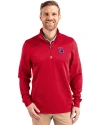 Louisiana Tech Bulldogs Cutter & Buck Traverse Stretch Eco Quarter Zip Mens Pullover Red Front Thumbnail Image