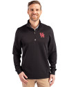Houston Cougars Cutter & Buck Traverse Stretch Eco Quarter Zip Mens Pullover Black Front Thumbnail Image