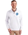 Indiana State Sycamores Cutter & Buck Traverse Stretch Eco Quarter Zip Mens Pullover White Front Thumbnail Image