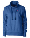 Louisiana Tech Bulldogs Cutter & Buck Saturday Cotton Blend Womens Funnel Neck Sweatshirt Tour Blue Heather Mannequin Thumbnail Image