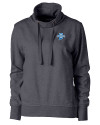Indiana State Sycamores Cutter & Buck Saturday Cotton Blend Womens Funnel Neck Sweatshirt Charcoal Heather Mannequin Thumbnail Image