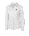 Seton Hall Pirates Cutter & Buck Epic Easy Care Fine Twill Womens Long Sleeve Dress Shirt White Mannequin Thumbnail Image