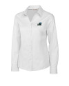 Tulane Green Wave Cutter & Buck Epic Easy Care Fine Twill Womens Long Sleeve Dress Shirt White Mannequin Thumbnail Image