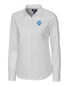 Indiana State Sycamores Cutter & Buck Stretch Oxford Womens Long Sleeve Dress Shirt White Mannequin Thumbnail Image