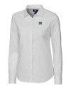 Hawaii Warriors Cutter & Buck Stretch Oxford Womens Long Sleeve Dress Shirt White Mannequin Thumbnail Image